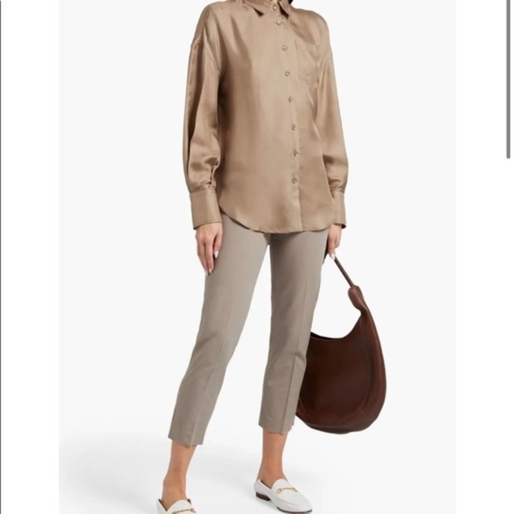 BRUNELLO CUCINELLI Cropped tan cotton pants, size 6 — perfect for spring! 🌸